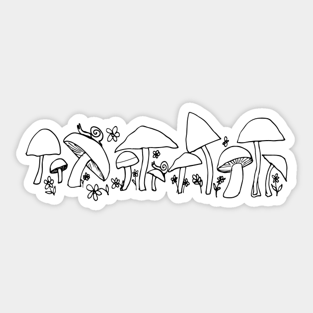 Mushrooms And Snails Sticker by BigBridgeStudios